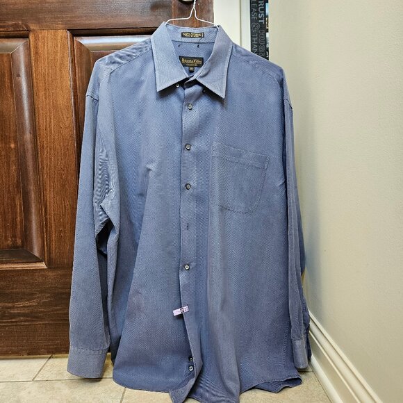 Roberto Villini Men's Dress Shirt, Gray/Blue, Sz XL - Picture 2 of 11